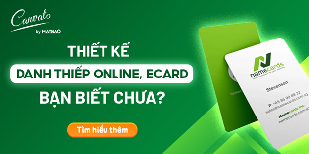 Thiết kế danh thiếp online e card miễn phí trên Canvato